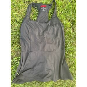 Spanx Red Hot built in bra black tank Sz Medium